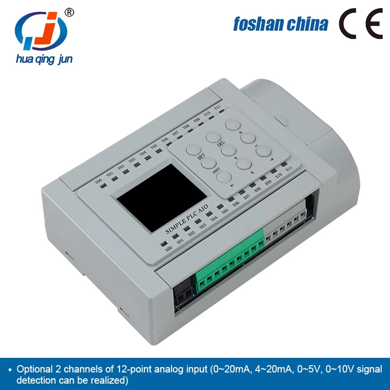 Huaqingjun HMI  ȭ  PLC, Ʈ  AI AO, 0-20mA, 0-10V RS485, 12  12 ƿ