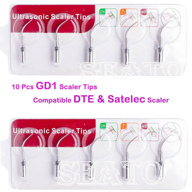 

10 Pcs Dental Ultrasonic Scaler Tips GD1--GD7 Compatible DTE& Satelec Scaler Dental Equipment
