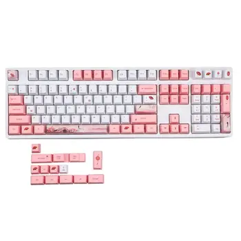 

108+14 Keys OEM PBT Keycaps Full Set Mechanical Keyboard Keycaps PBT Dye-Sublimation Cherry Blossom Keycaps