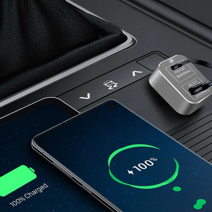 60 Вт QC PD 3,0 Автомобильное зарядное устройство адаптер двойной порт usb type C Быстрая зарядка для универсальных телефонов OUJ99