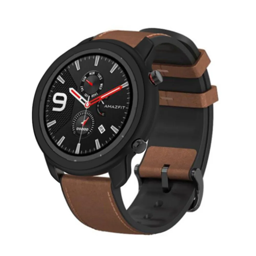 Custodia Protettiva RuenTech Per Amazfit GTR 47mm - Paraurti In TPU Morbido Trasparente (Nero) - 3