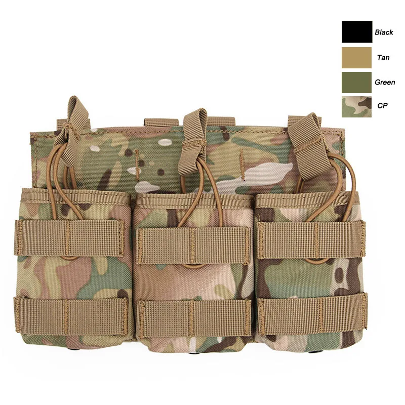 

Airsoft Gear Molle Assault Combat Bag Vest Fast Pack Cartridges Carrier Ammo Holder Tactical Mag Triple 7.62 Magazine Pouch