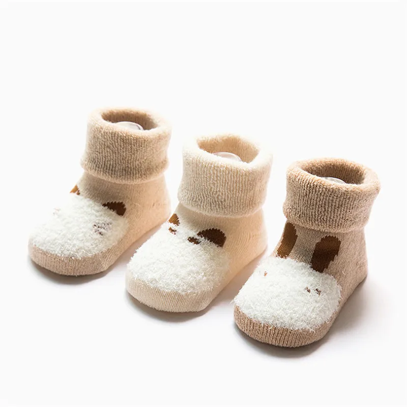 От 0 до 3 лет, 3 пары, хлопковые носки унисекс с героями мультфильмов для новорожденных мальчиков и девочек, meias милые теплые носки Kawaii для малышей на осень и зиму - Цвет: A