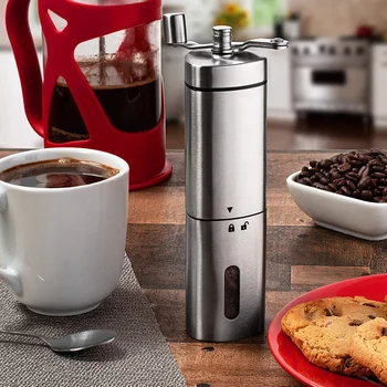 

Manual Coffee Grinder with Fine-Unique Triple-cornered Body Improves Grip While Grinding and Adds to the Clean Stainless Steel L