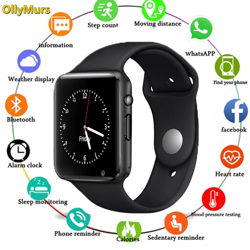 2019 A1 Смарт часы для мужчин Android телефон Apple Watch Поддержка 2G Sim TF карта 0.3MP камера