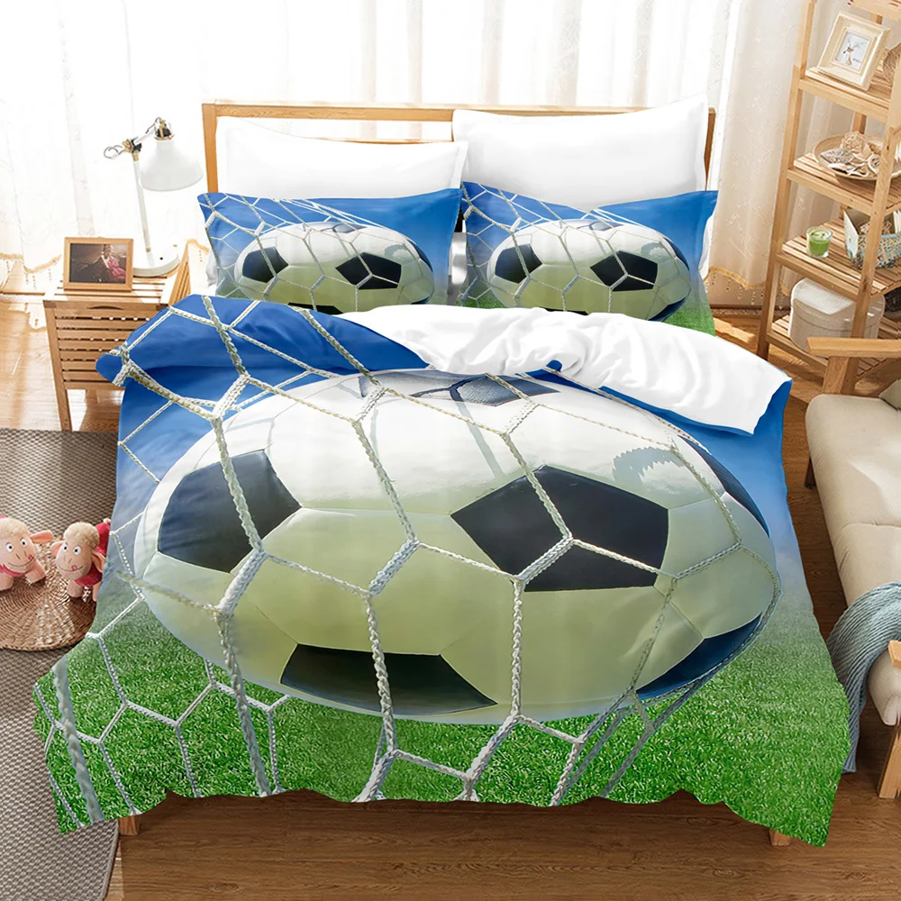 

Football Bedding Set Single Twin Full Queen King Size Sports Enthusiasts Fans Bed Set Children's Kid Bedroom Duvetcover Sets 008