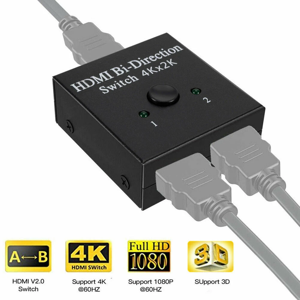 2,0 двунаправленный интеллектуальный коммутатор 2x1 1x2 Ultra HD 4K двунаправленный HDMI 2,0 Переключатель концентратор HDCP 3D 1080p 4K разрешение HDCP