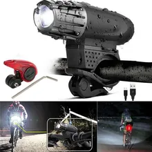 USB Перезаряжаемый светодиодный велосипедный яркий велосипед передняя фара и тормозной Свет Набор безопасности и выживания 8,5