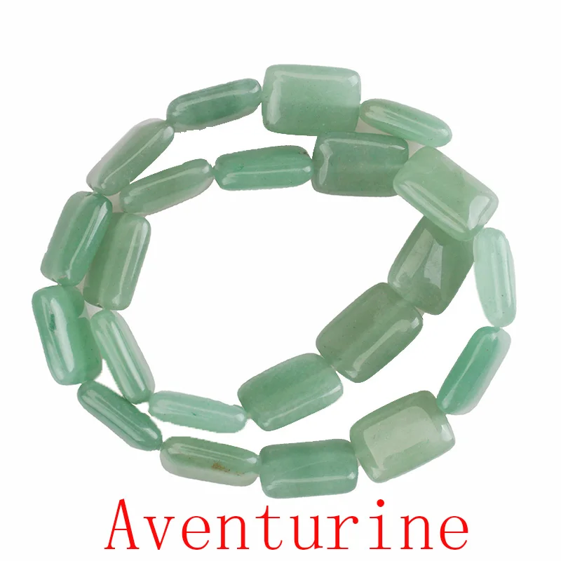Натуральная Прямоугольная форма камня свободные бусины 13X18 мм DIY ручной работы разделитель бусины браслеты ожерелье для женские украшения изготовление - Цвет: Aventurine