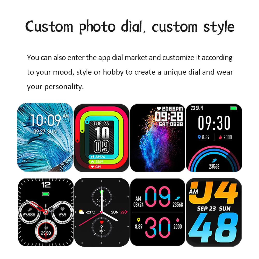 US $249.90 5pcs FM08 Smart Watch Men Bluetooth Call Real Heart Rate Monitor DIY Dial 169 Inch Screen Smartwatch For Android PK P8 GTS 2