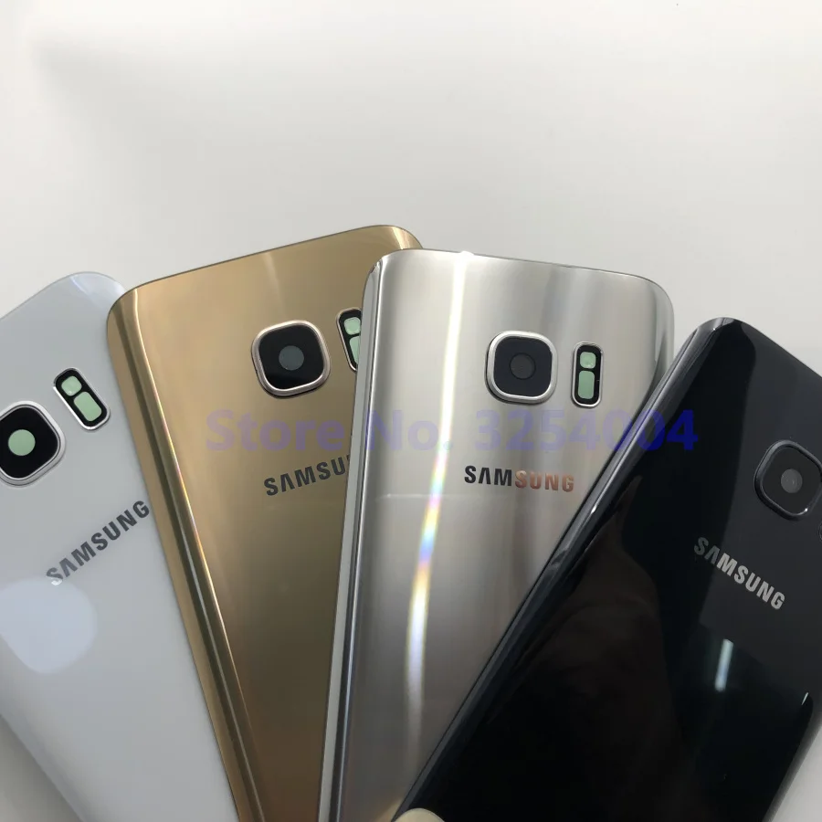 Для samsung Galaxy S7 Edge G935 S7 G930 задняя крышка батарейного отсека Корпус Замена запчастей+ Ушная камера стеклянная рамка объектива