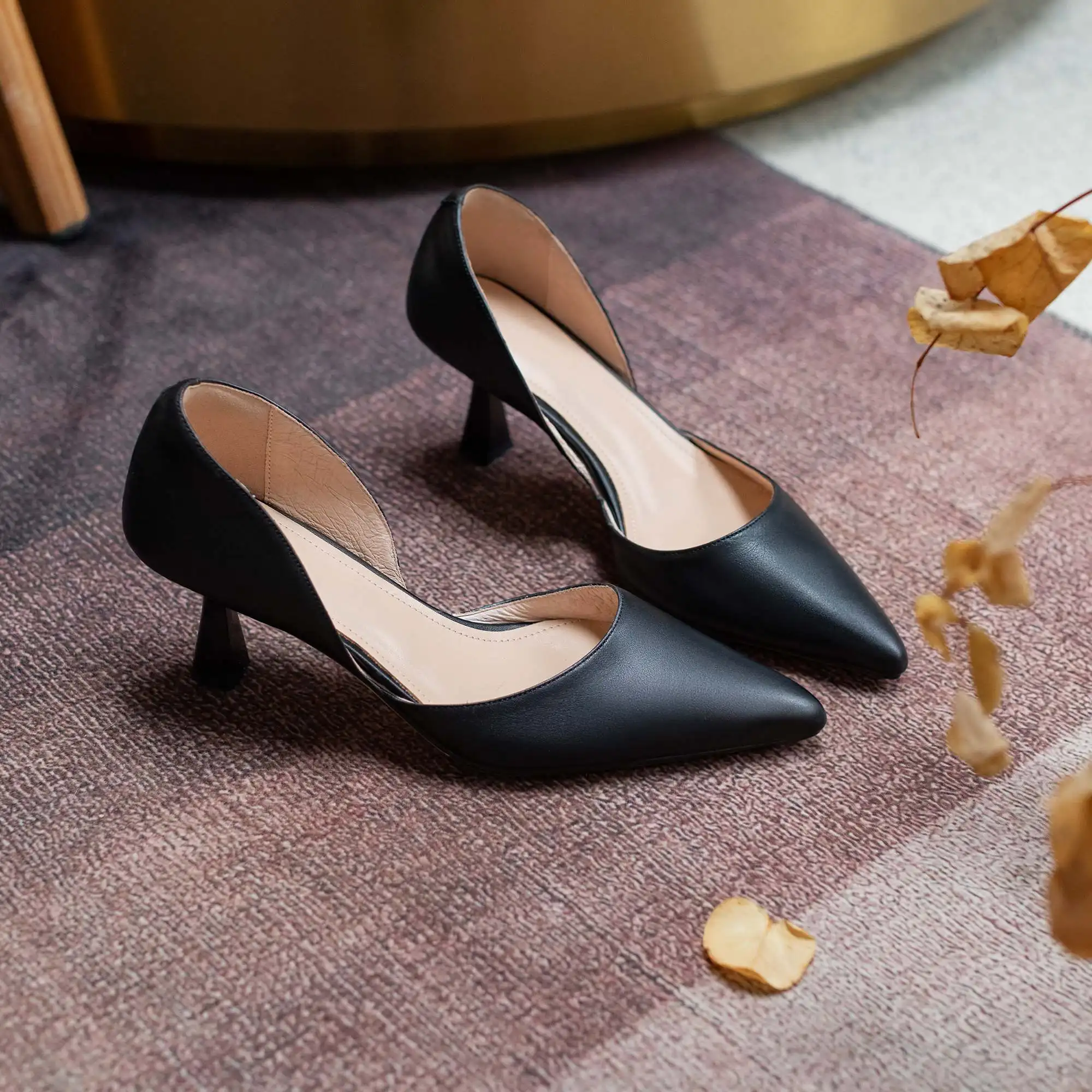 Krazing Pot Full Grain Leather Colorful Pointed Toe Stiletto High Heels Slip On Fashion Shallow Sexy Wedding Wholesale Ins Pumps