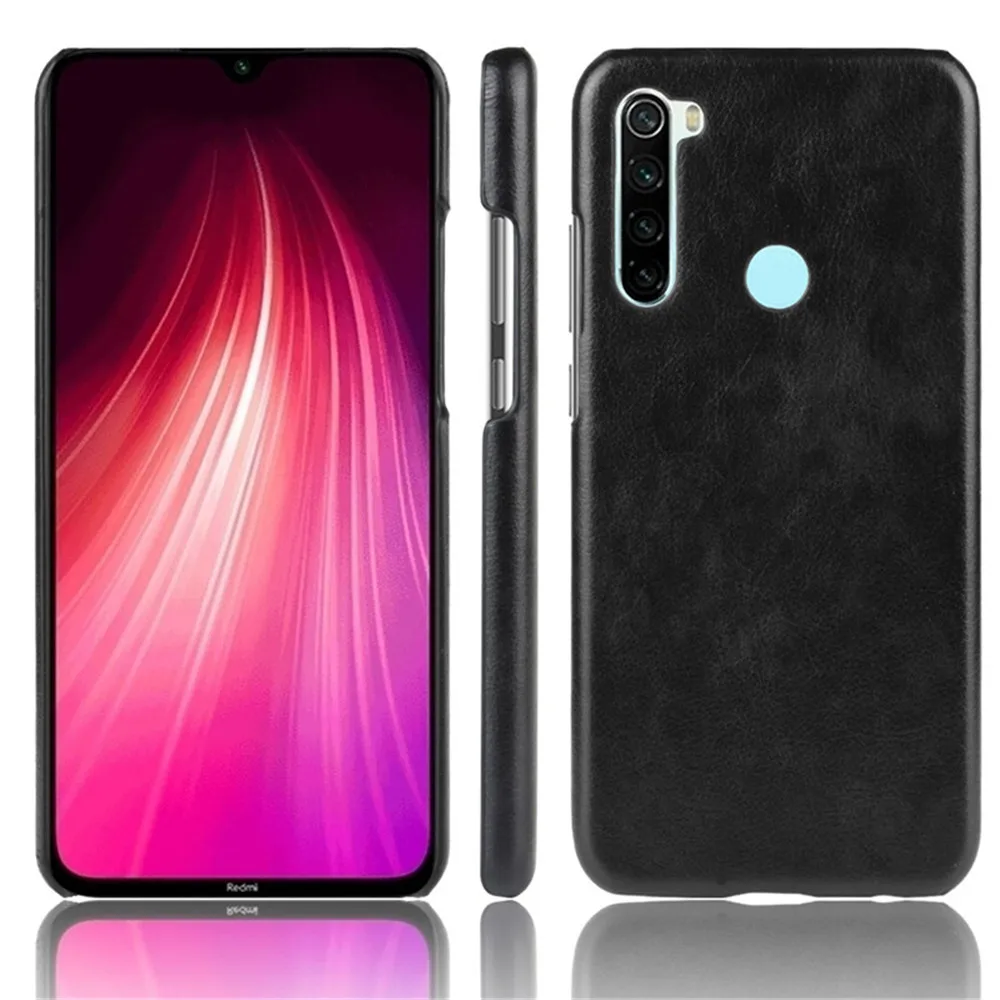 Чехол для Xiaomi Redmi Note 8 Роскошный Жесткий чехол из искусственной кожи с зернистой