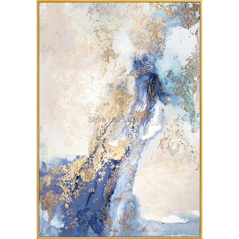 

Modern High Quality hand painted Abstract Gold foils Oil Painting on Canvas with Gold foils for Living Room Home Decor Unframed