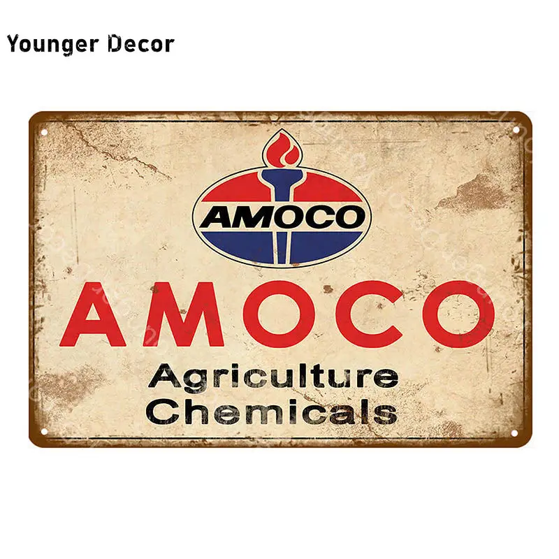 Amoco моторное масло декоративный металлический плакат мобильный масло знаки бензин настенные таблички Винтаж Гараж Декор Бар Паб человек пещера Carft YI-070