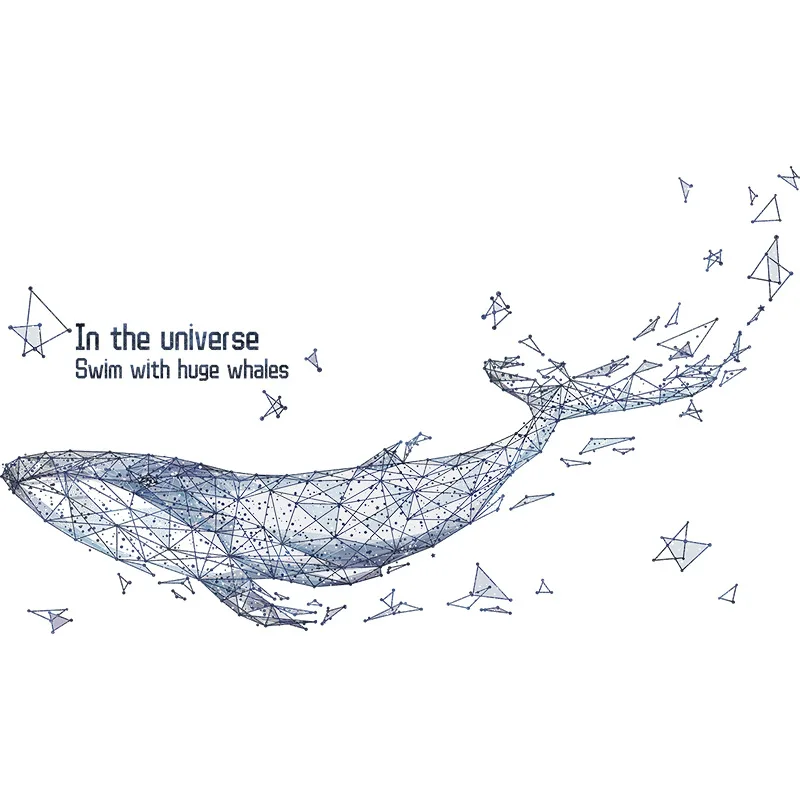 whale DIY 3D абстрактная Геометрическая Наклейка на стену с изображением Кита s мебель покрытие украшение комнаты Плакат Наклейка домашний Декор виниловые художественные обои - Цвет: whale