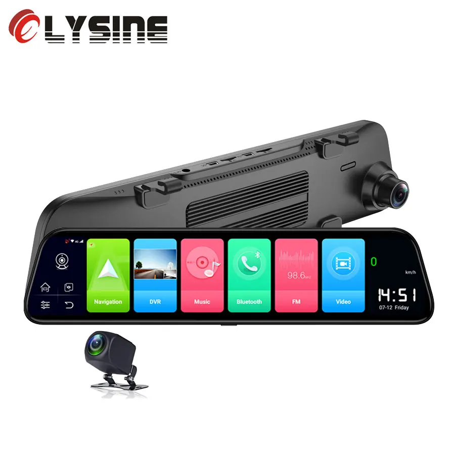 

Olysine 12" Rearview mirror Car DVR 4G Android 8.1 dash camera 2G RAM 32G ROM GPS Navigation ADAS WiFi Dash Cam Video Recorder