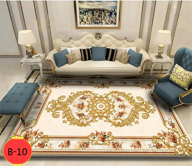 European Style Living Room Pad Jacquard Carpet Foyer Home Mat Door Mats Coffee Table Non-slip Carpet Customize