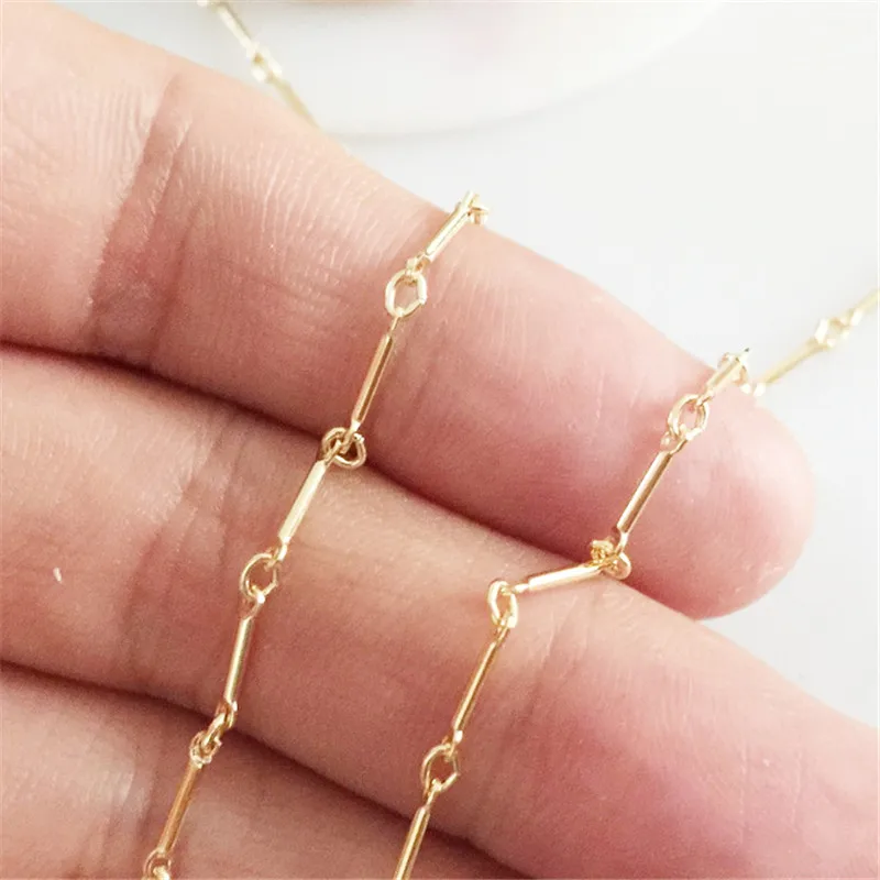 Echte 14K Gold gefüllte Stabkette 1MM Kette Halskette Goldschmuck Minimalistische Gold gefüllte Kette DIY Schmuck – Detail 11