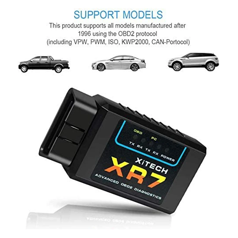 Herramientas para coche OBD2/EOBD CAN para leer y borrar códigos de error y prueba de batería Adaptador Bluetooth OBD2 dispositivo diagnóstico II compatible dispositivos Android y Windows raghuinstech.com