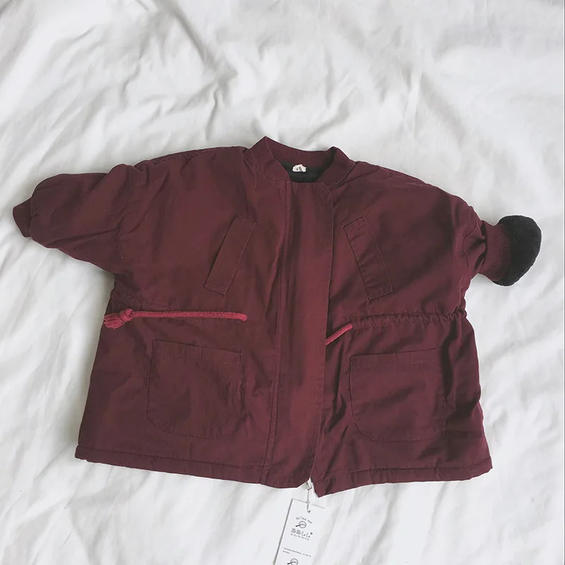 Children's Autumn Winter Korean Boys and Girls with Fleece Overcoat Thickened Jacket Coat kids jacket