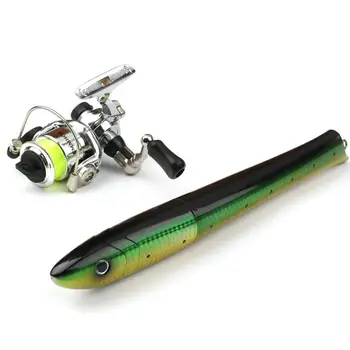 

1.4m Portable Outdoor Carbon Telescopic Fishing Rod Mini Pocket Fish Shape Carbon Fishing Rod with Reel Fishing Tools