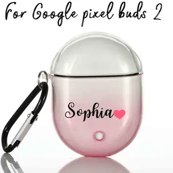 

Personalized Custom case for Google Pixel Buds 2 Buds2 Case with keychain Protective Customized Name Logo Photo Dog DIY