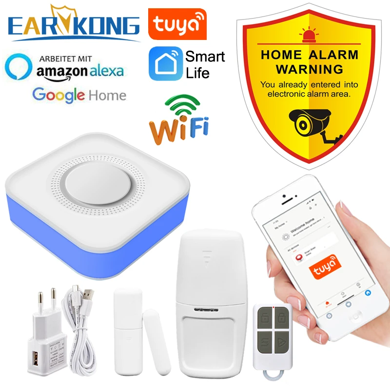 Tuya WiFi inteligente sistema de alarma de seguridad para el hogar 433MHz  estroboscópico inalámbrico sirena de alarma Compatible con Alexa Google  Tuya APP|Kits de sistemas de alarma| - AliExpress