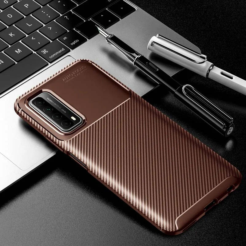 Case For Huawei Y7a Y9a Y6s Y8s Y9s Y8P Y7P Y6P Y5P 2020 Y9 Prime Y7 Y6 Y5 Pro 2018 2019 Carbon Fiber Protection Phone Cover huawei waterproof phone case