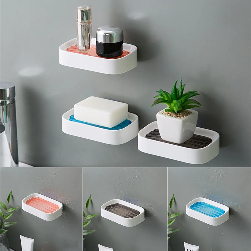 Настенная подвесная мыльница без перфорации держатель для мыла сушилка ванной