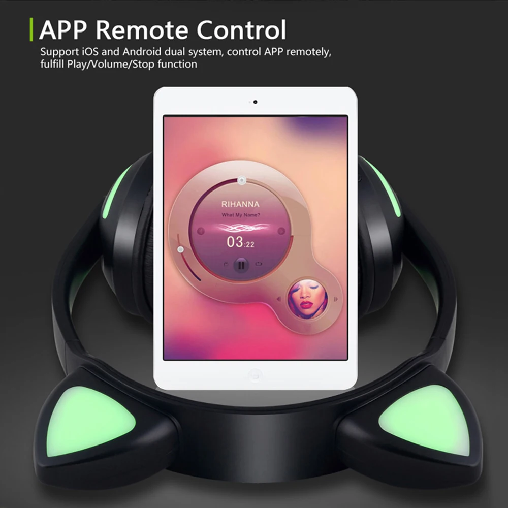 New Arrival LED Cat Ear Noise Cancelling Headphones Wireless Bluetooth Young People Kids Headset Support 3 5mm Plug With Mic