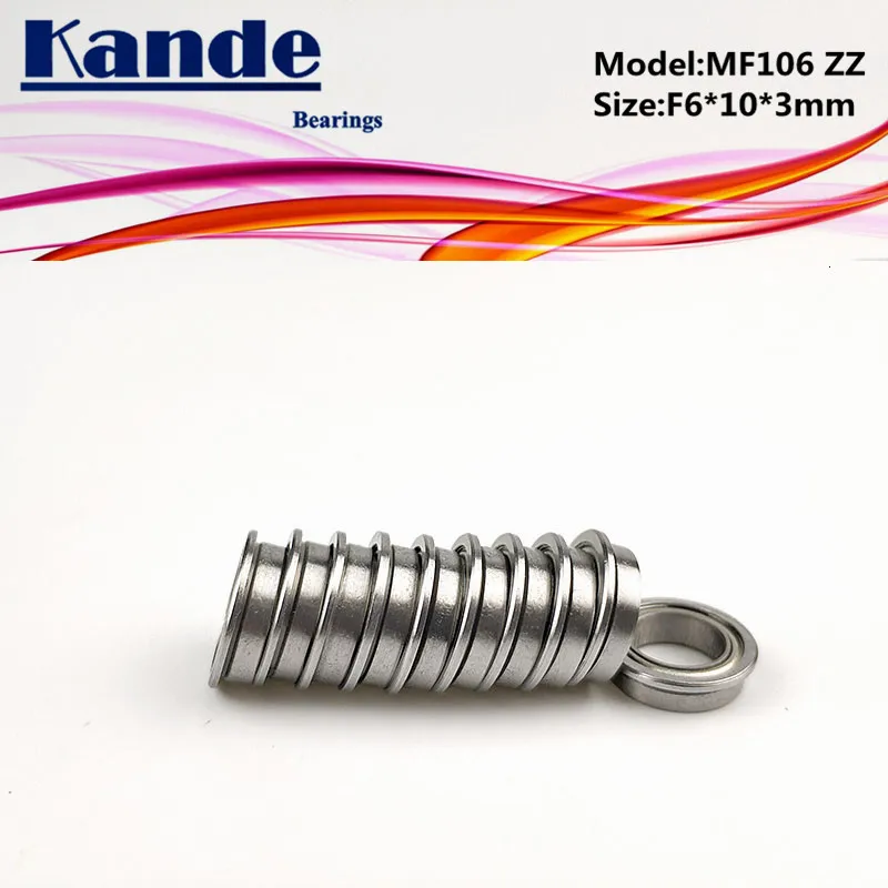 Kande подшипники 10 шт. MF106ZZ MF106Z MF106 MF106 ZZ MF106 Миниатюрный фланец подшипника F6x10x3mm