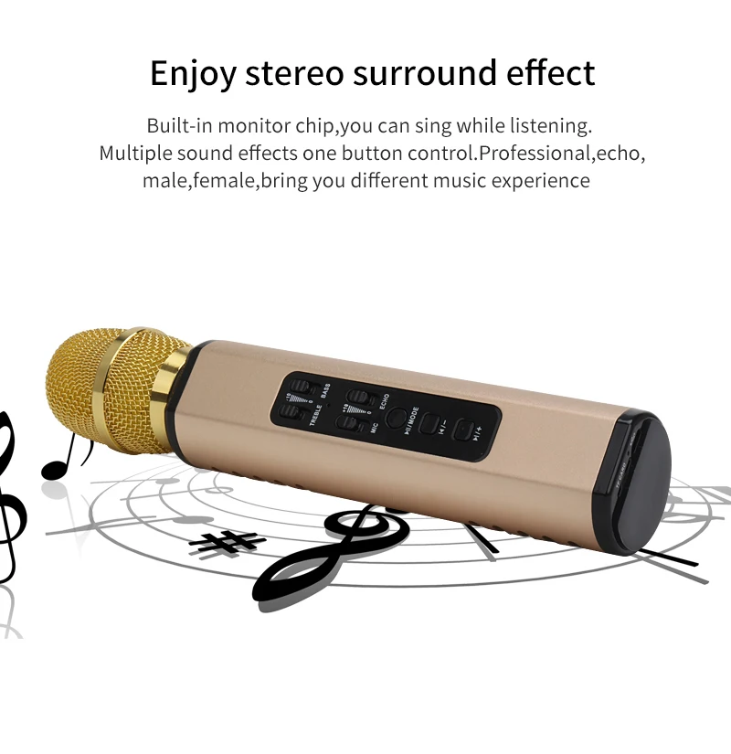 Мобильный телефон микрофон беспроводной Bluetooth микрофон поставляется с динамиком встроенный KTV детская Пшеница семья караоке K6