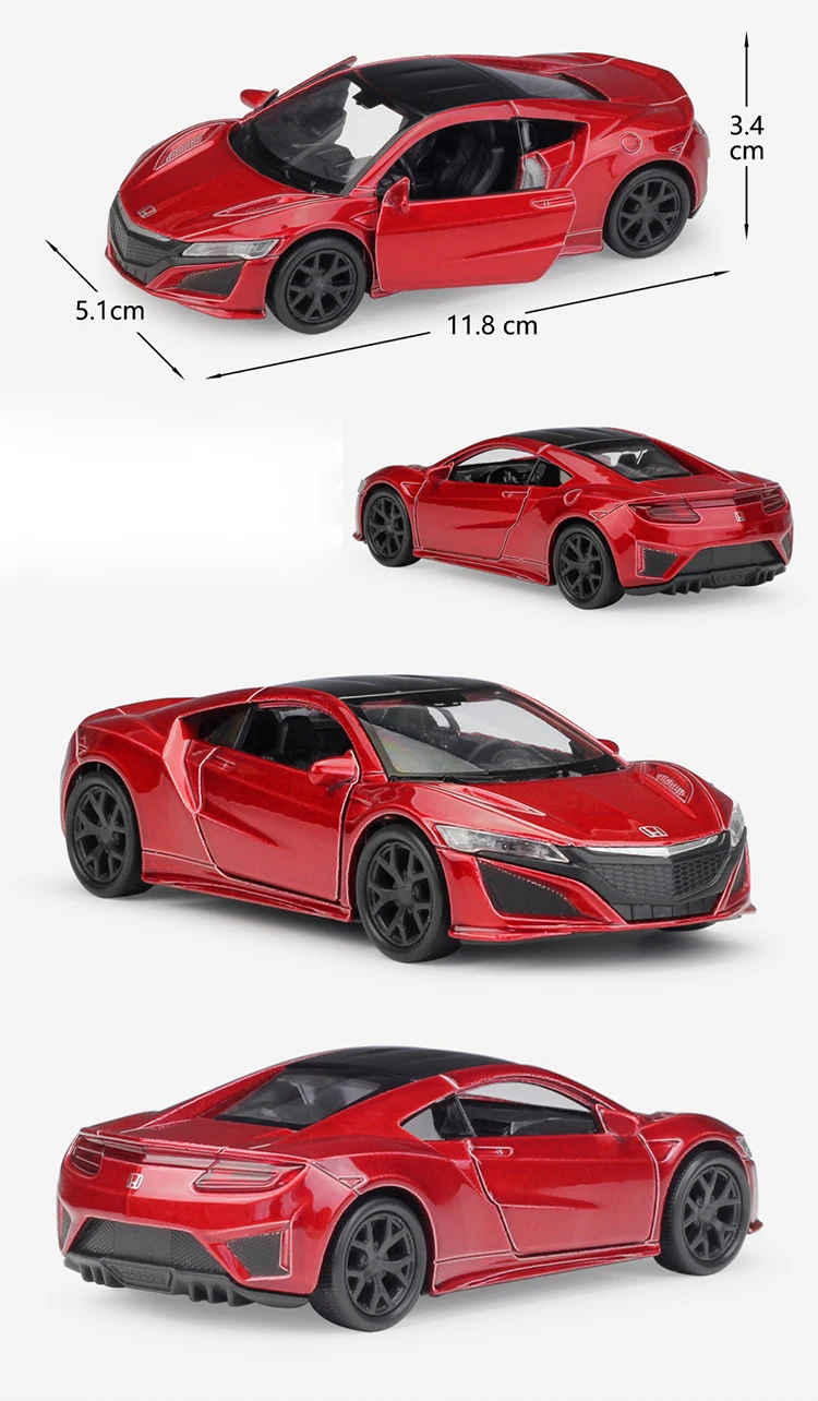 WELLY 1:36 HONDA NSX модель автомобиля оттягивающаяся назад литая модель игрушечного автомобиля игрушечная металлическая игрушка автомобиль для детей Коллекция подарков