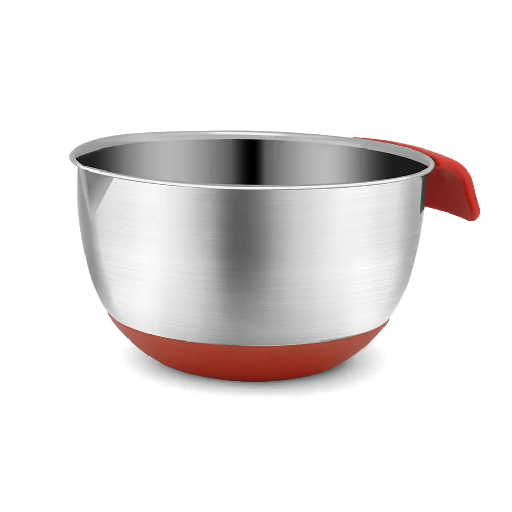 

Silica gel handle mouthing bowl stainless steel 304 and basin salad cake food container cooking bowl baking kitchen tool