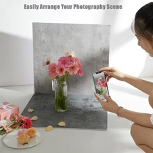 

60CM PVC Photography Background Board Cement Marble Wood Grain Shooting Background Wall Dessert Jewelry Food Backdrop Board