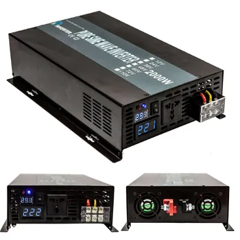 

2000W 12V 220V Pure Sine Wave Power Inverter Solar Panel Off Grid DC to AC Converter 24V/48V to 110/120V/240V