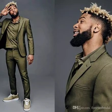 2021 verde oliva entalhe lapela traje homme masculino magro ajuste ternos do baile de formatura casamento noivo terno masculino blazer 2 peças (jaqueta + calças)