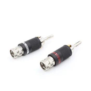 

2pcs/set banana plug rhodium plated plug coaxial audio cable plug HIFI HI-END audio signal plug