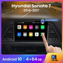 AWESAFE PX9 dla Hyundai Sonata 7 LF 9 2014 - 2017 radioodtwarzacz samochodowy multimedialny odtwarzacz wideo GPS nr 2din 2 din Android 10.0 2GB + 32GB