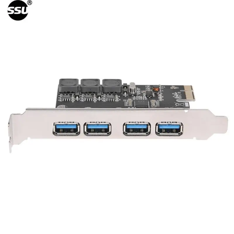 SSU U3V04S+ 4 порта USB 3,0 PCIe Плата расширения PCI Express usb-хаб адаптер