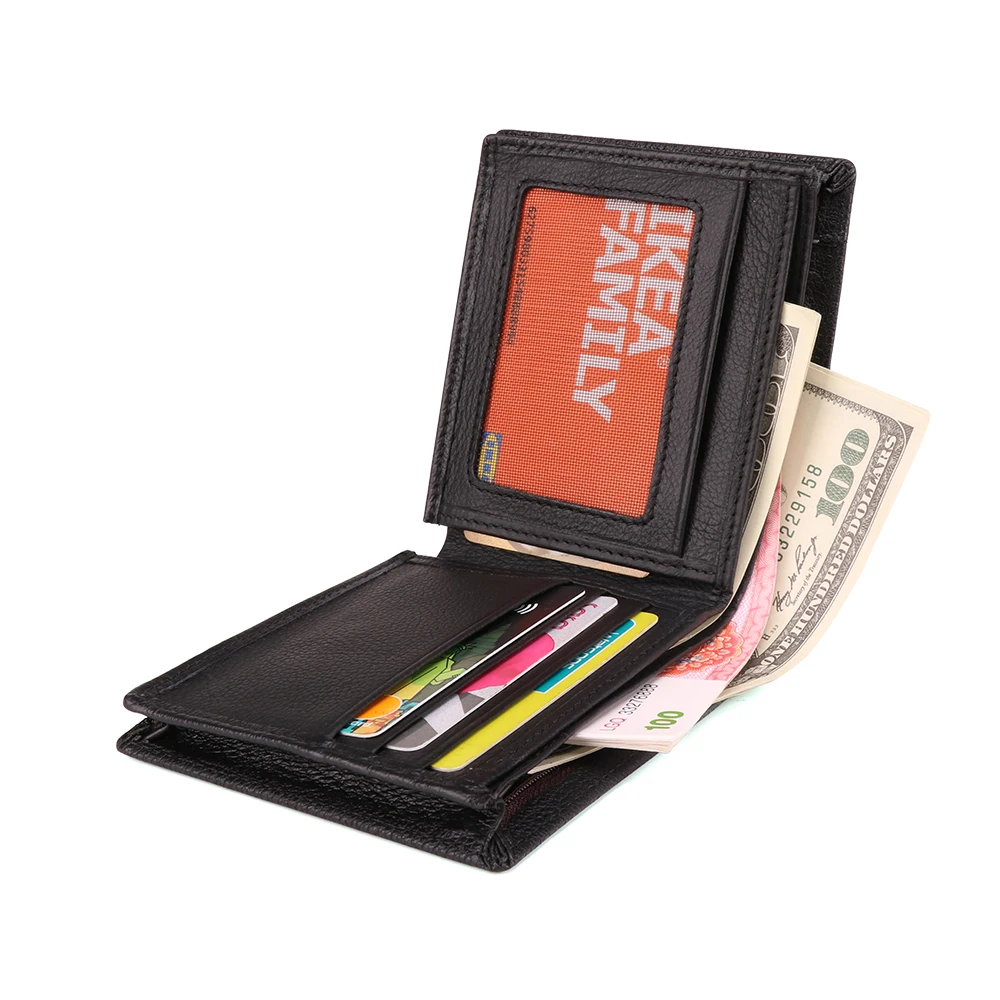 JOYIR RFID кошелек винтажный из натуральной кожи мужские Короткие Двойные кошельки Держатель для карт кошелек с отделением для монет мужской кошелек на молнии Carteira