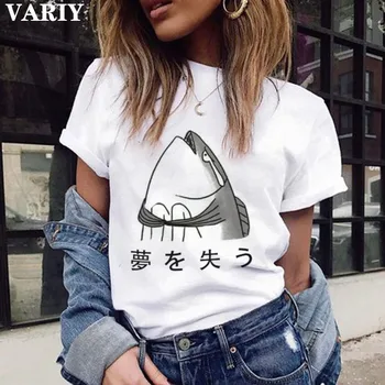 

Aesthetic Tshirt Fish Head Graphic Tees Women Japanese Funny Lost Dream Graphic T Shirt Korean Fashion Streetwear tops tshirt