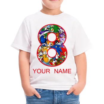 

Custom name Sonic T-Shirt Boys Clothes Cool Children Clothes Sonic The Hedgehog Mario Girls Sweatshirt Boys T Shirt Kid Girl Top