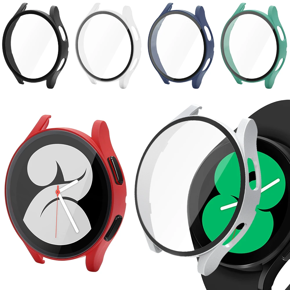 Чехол + стеклянный чехол для Samsung Galaxy Watch 4 40 мм 44 матовый из поликарбоната защитный