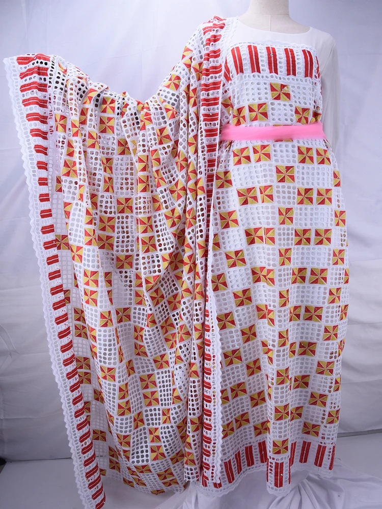 Высокое качество удар хлопка африканская ажурная ткань; Embroiderey швейцарские кружева для вечерние платье шьем мягкие SkinA1770