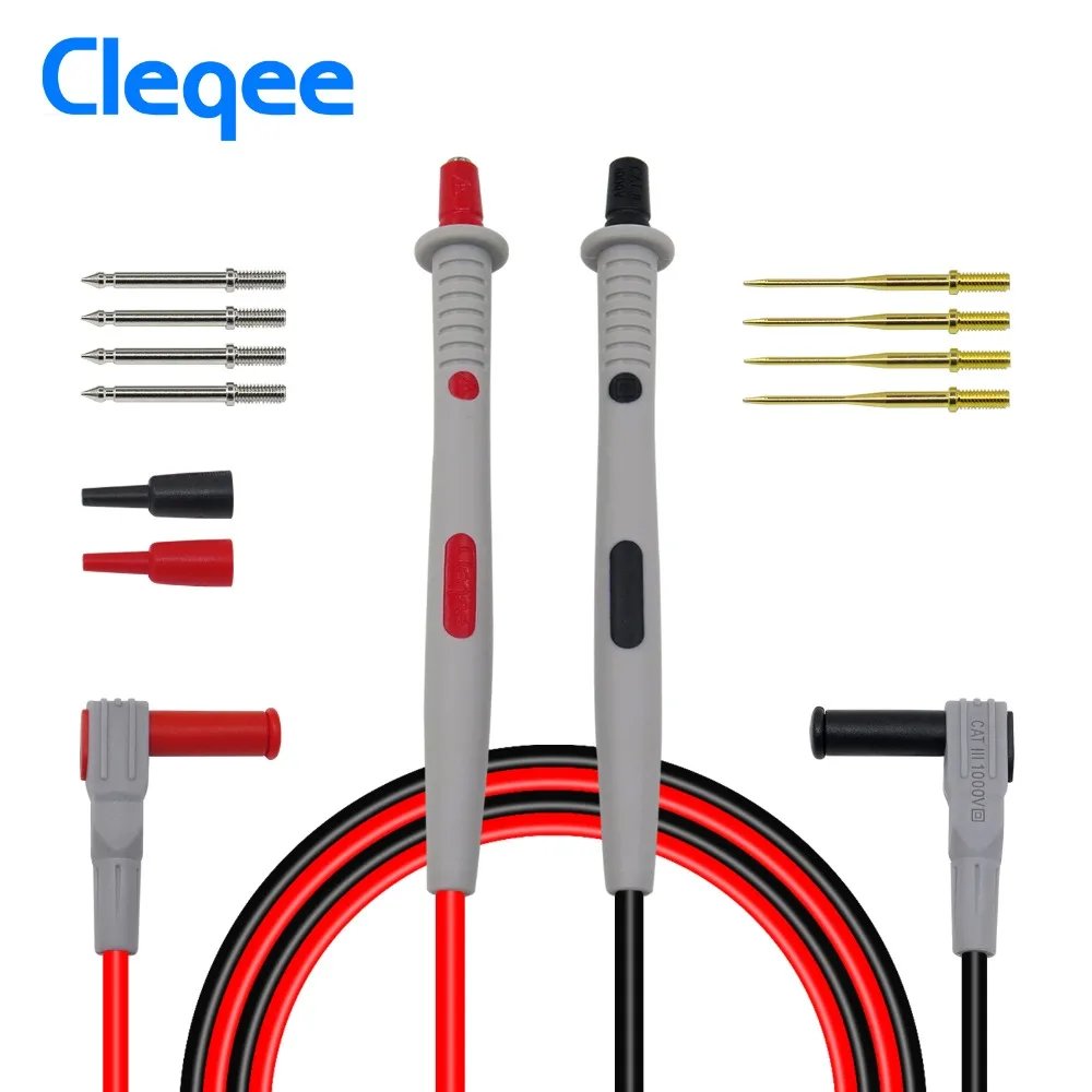 Cleqee датчики для мультиметра Сменные иглы тестовые комплекты проводов Щупы
