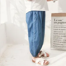 Г. Летняя Детская тонкая джинсовая одежда Песочная стирка, детская одежда fang tian si, ковбойские брюки для детей от 2 до 6 лет