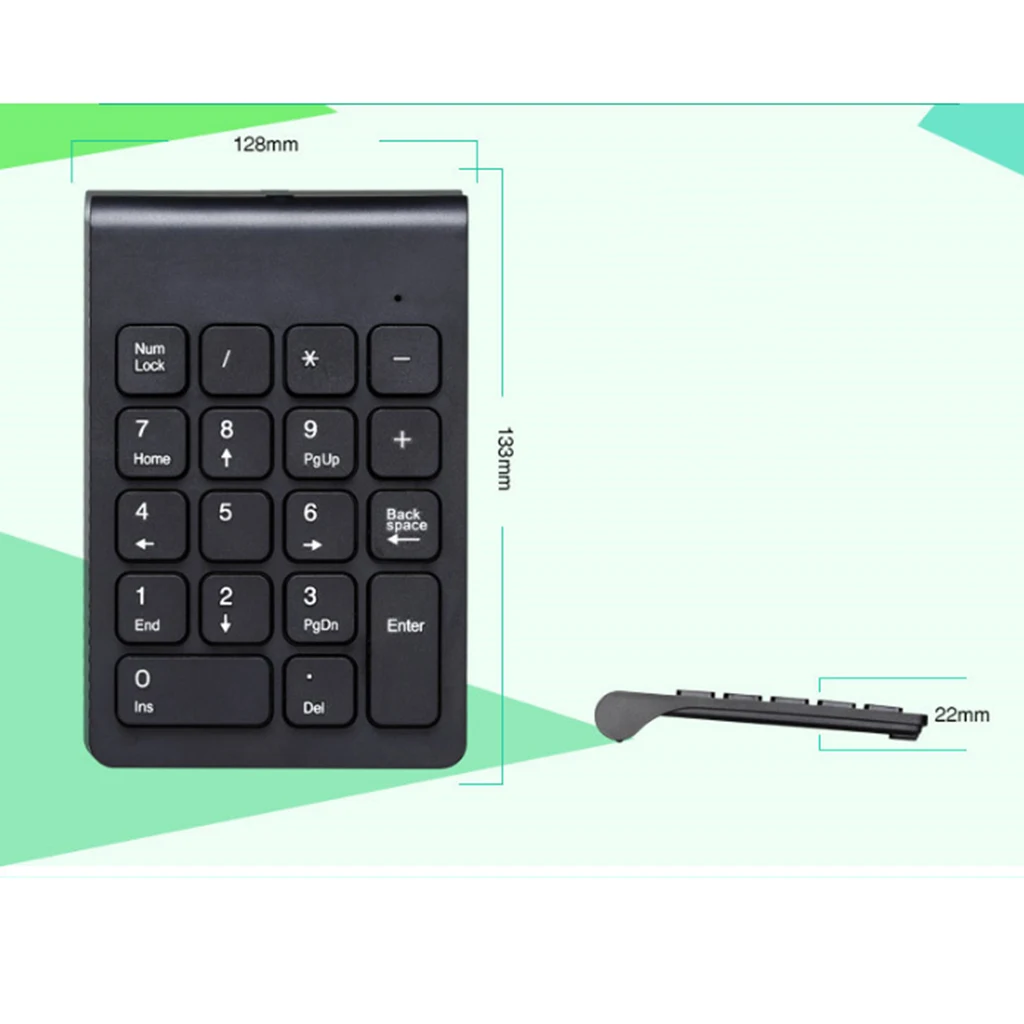 2.4G Numeric Keypad Wireless Financial Keypad With Mouse 18 Keys Number Pad Portable Silent Financial Accounting Keyboard