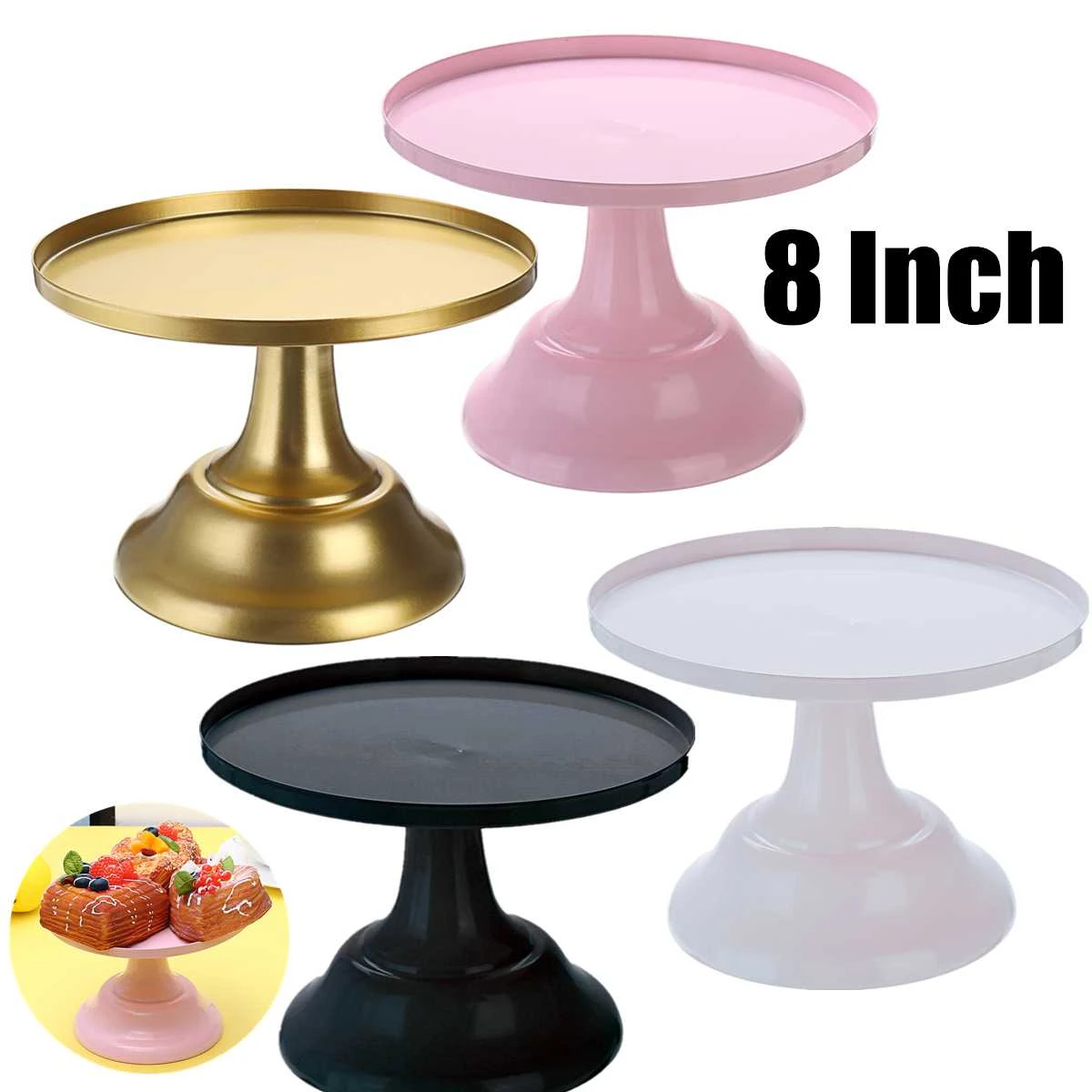 Support A Gateaux Rond En Fer Forge 8 Pouces Base Exquise Presentoir A Desserts Pour Mariage Anniversaire Aliexpress